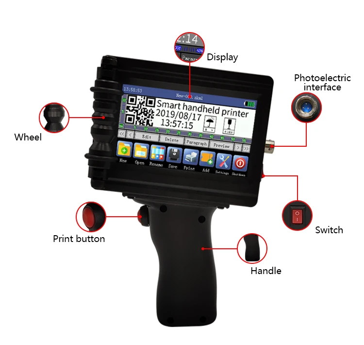 Automatic Inkjet Code Printing Machine Portable printer Date QR Handheld inkjet printer with fast dry ink print