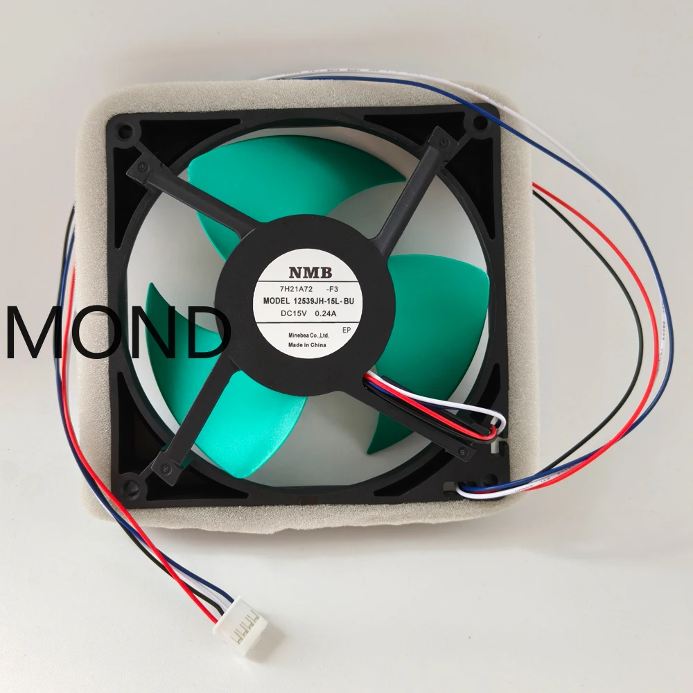12539JH-15L-BU Refrigerator Cooling Fan NMB NMB-MAT for Haier Panasonic Meiji Refrigerator Fan DC15V 0.24A 12cm 13*13*2Cm