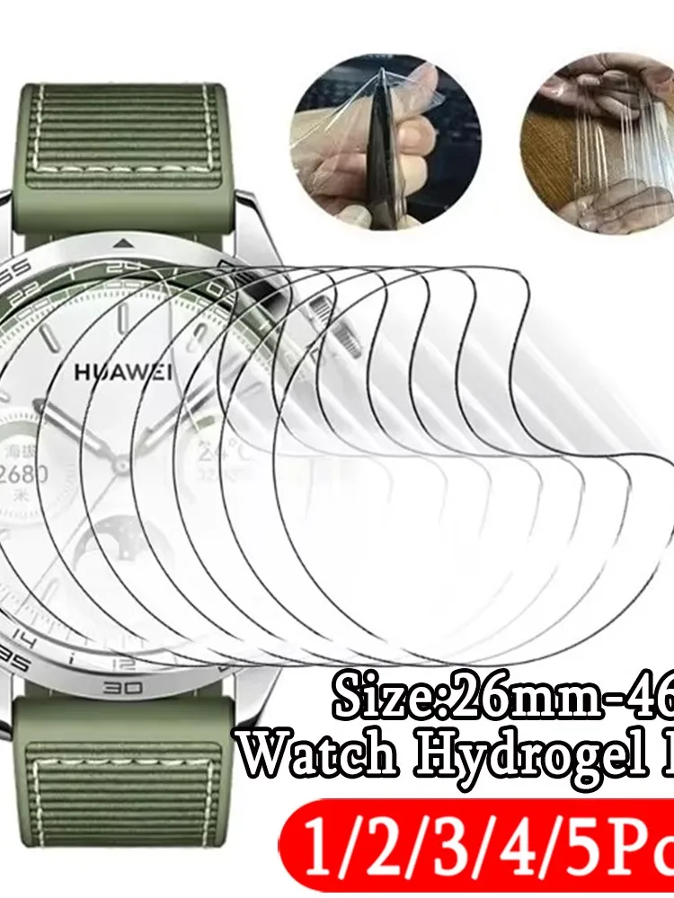 Hydrogel-Folie, universelle runde Displayschutzfolie für Uhren, 1–5 Stück, 26–46 mm, 29 mm, 30 mm, 31 mm, 32 mm, 33 mm, 34 mm, 35 mm, 36 mm, 37 mm, 38 mm, 39 mm