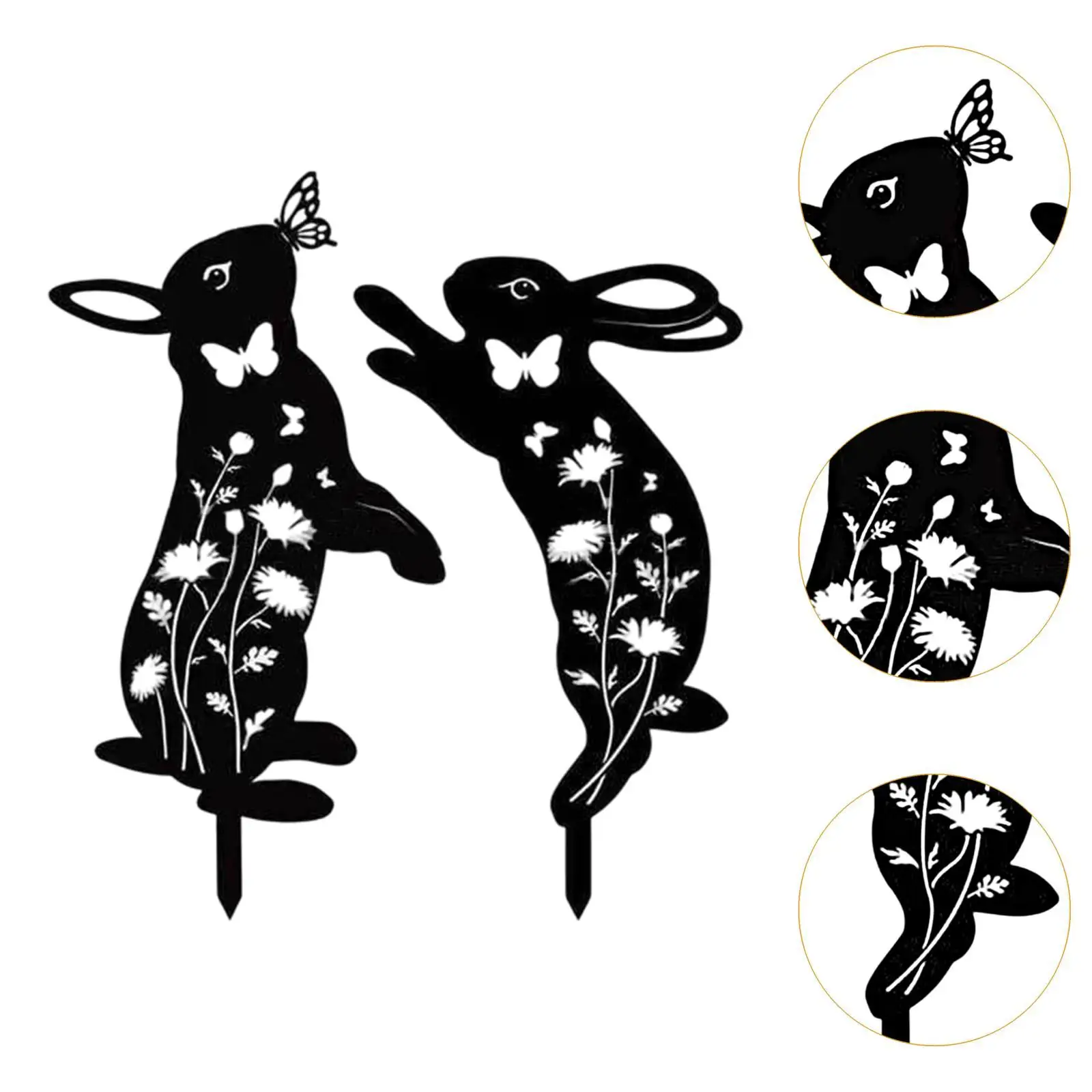 2 шт. декоративные садовые железные колья, украшение для газона, наружное украшение, силуэт двора, художественные декоры в виде животных для женщин, ограждение для мамы