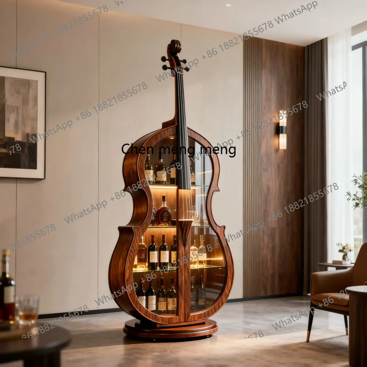 

European cello wine cabinet living room home solid wood display foreign wine cabinet locker