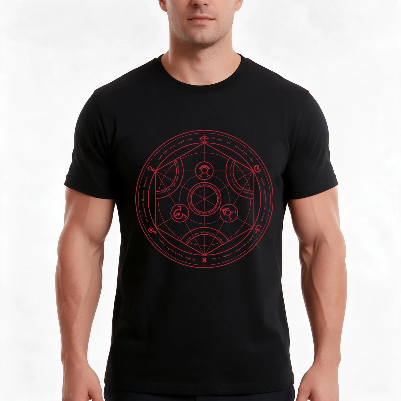 FMA Transmutation Circle T-Shirt Summer Casual Cotton Tee Oversized Streetwear Tops Vintage Graphic Print Unisex Men Women