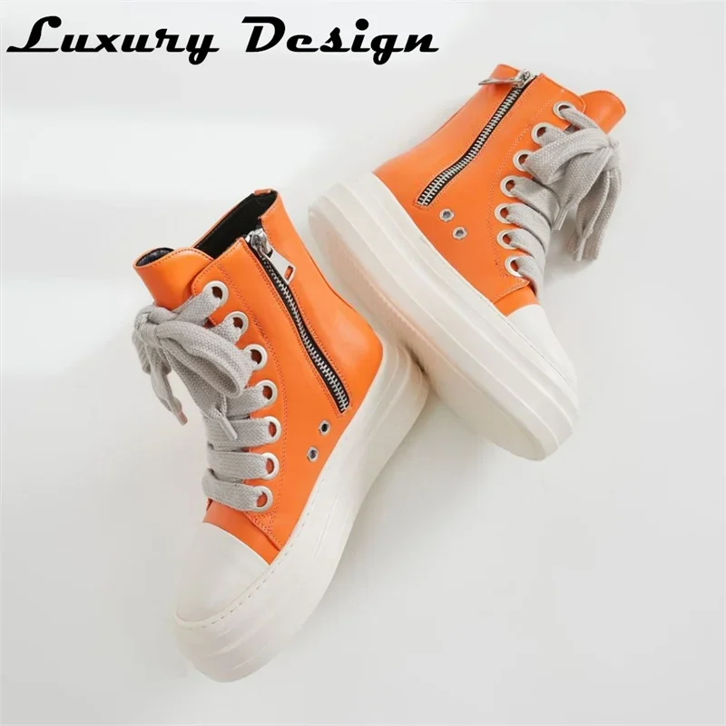 Rick Vintage Design Skateboard  Women Platform Sneakers Zip Casual Shoes Man Platform Trendy Sport Sneakers Male Shoe Drop Ship