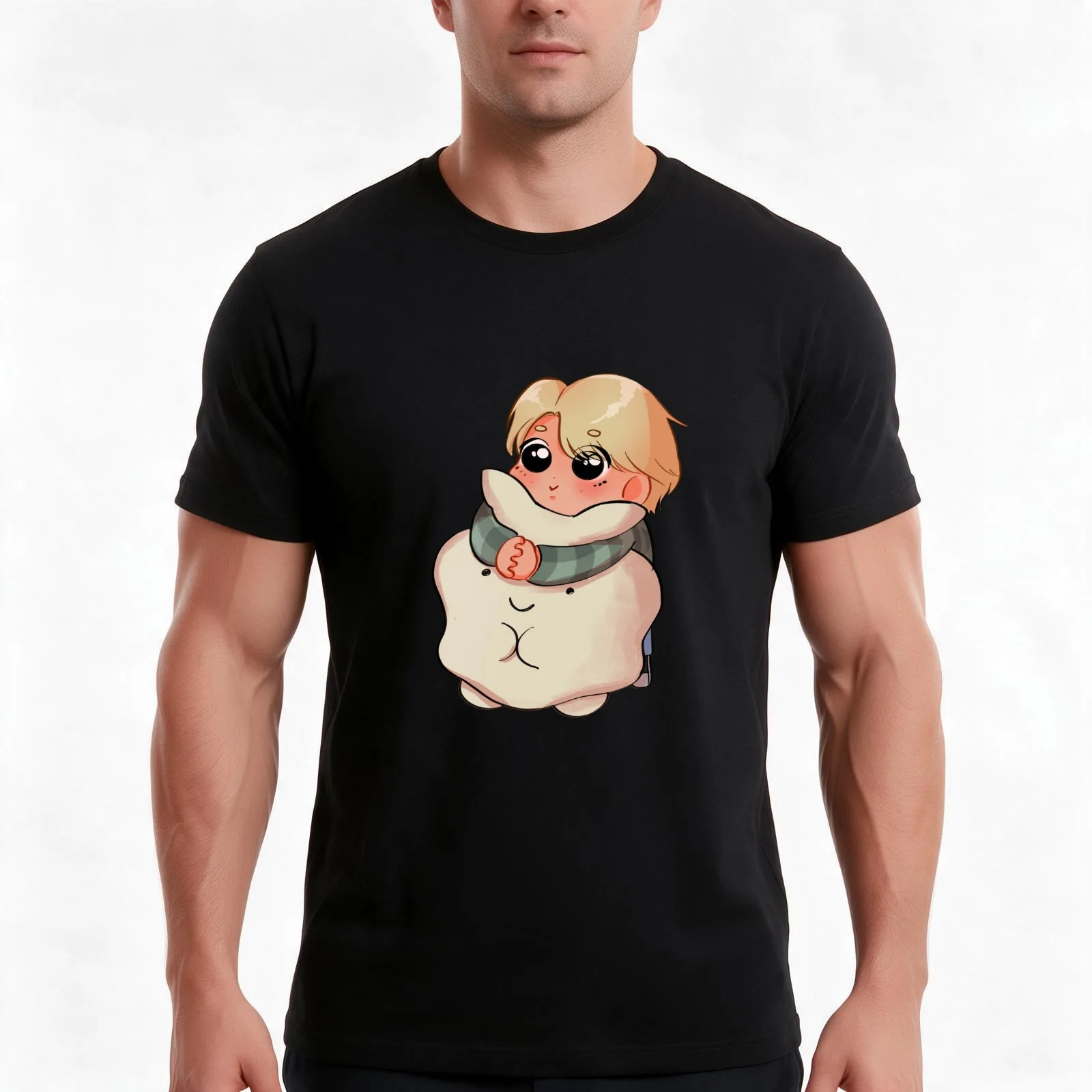 Popcorn Jinki SHINee T-Shirt, Summer Casual Cotton Tee, Oversized Streetwear Tops, Vintage Graphic Print, Loose Fit Short Sleeve