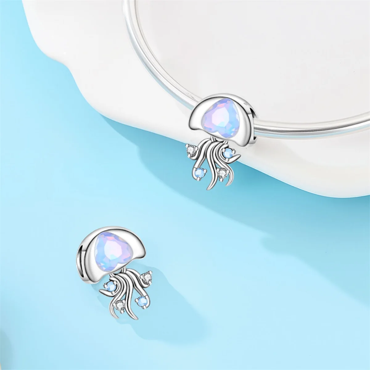 925 Sterling Silver Blue Airplane Charms Beads Fit Original Bracelets Bag Keychain Charms Beads Pendant Diy Women Jewelry Gift view 2