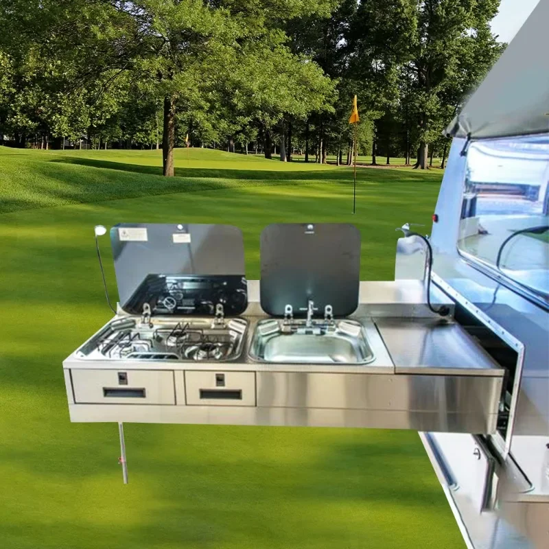 

Customizable Kitchen Trailer Accessories Motorhome Waterproof RV Awning Steel Stainless Steel Aluminium Manual Control