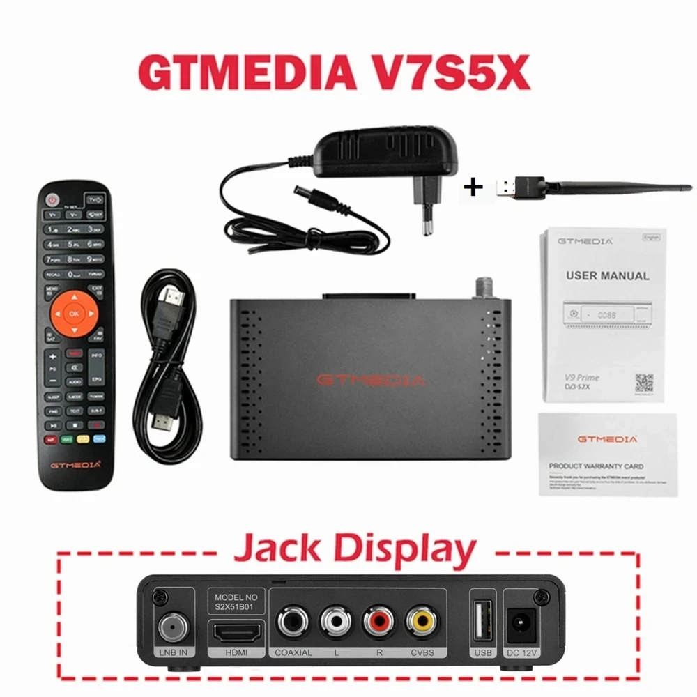 GTMEDIA V7 S5X ECAM uydu TV alıcısı DVB-S/S2X H.265 (8bit) Mgcamd CS IKS ianahtar desteği USB WIFI ile YouTube HD 1080P