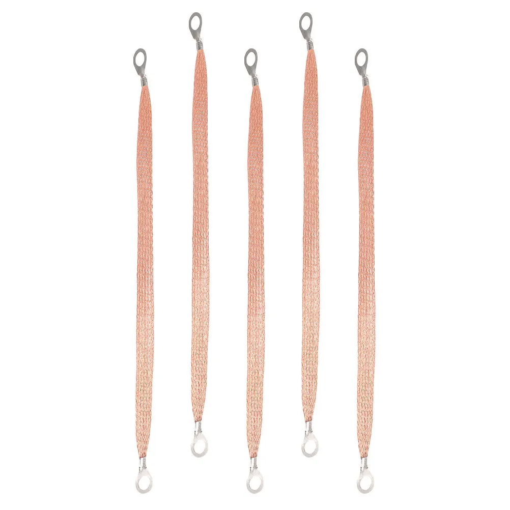 5 قطعة كابلات النحاس مضفر الأشرطة الأرضية محرك السيارات كابل التأريض للسيارة البحرية مركبة الاستخدام العالمي