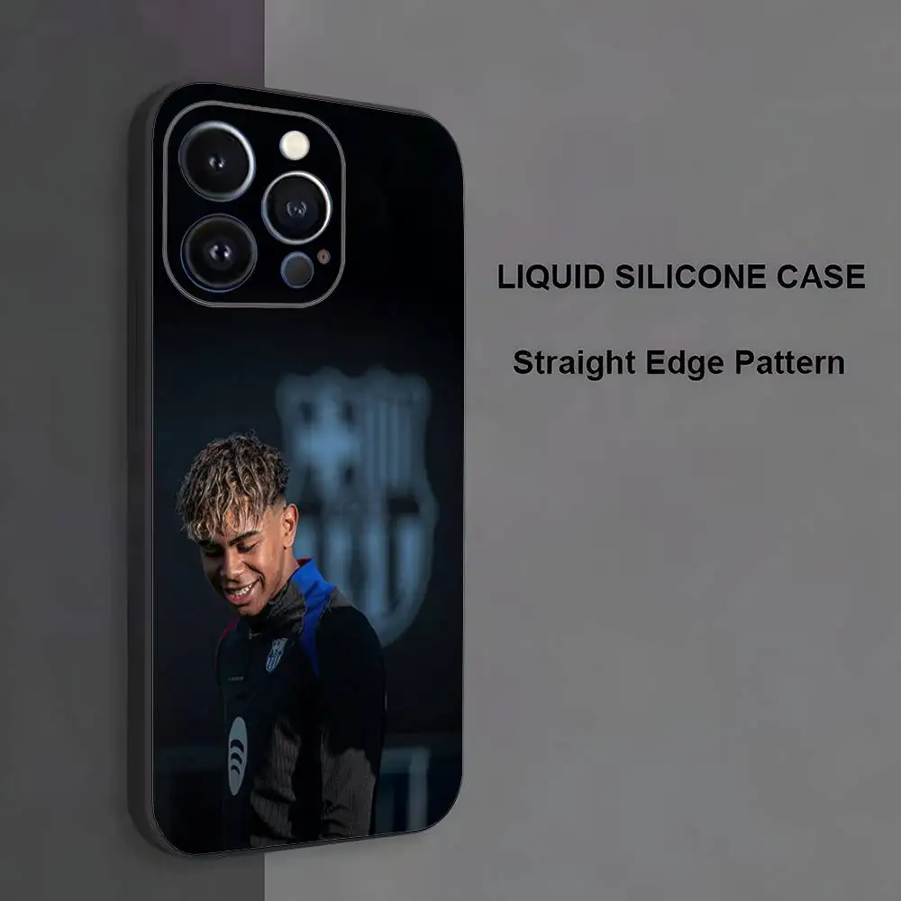 حافظة هاتف L-Lamine 19 Y-Yama لهاتف iPhone 17,16,15,14,13,12,11,Pro Max,XS,X,XR,SE,Mini,8,7,غطاء أسود من السيليكون الناعم