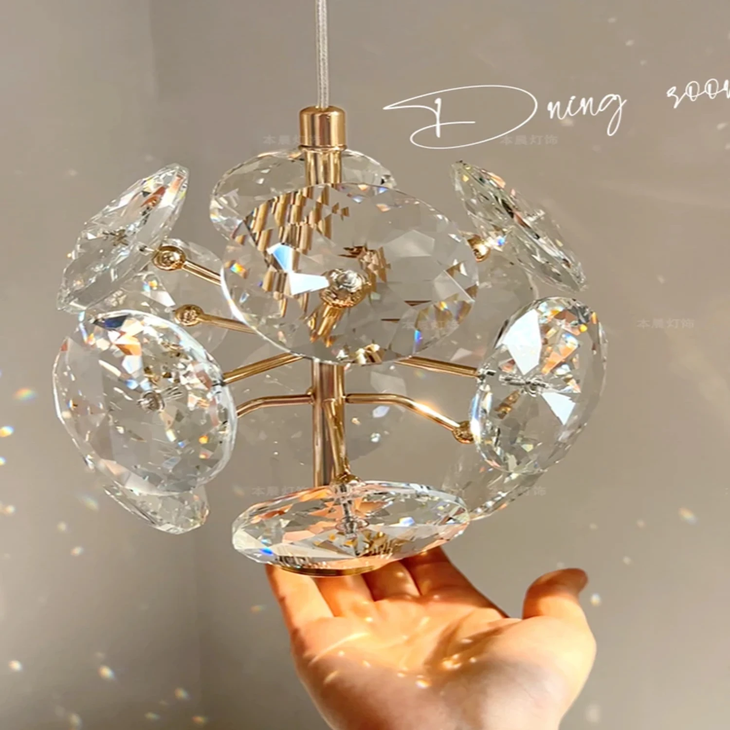 Crystal Chandelier for Bedside, Pendant Light, Luxury Crystal Lamp, parede, corredor, lâmpada do teto, sala de jantar, quarto Lam, novo, K9