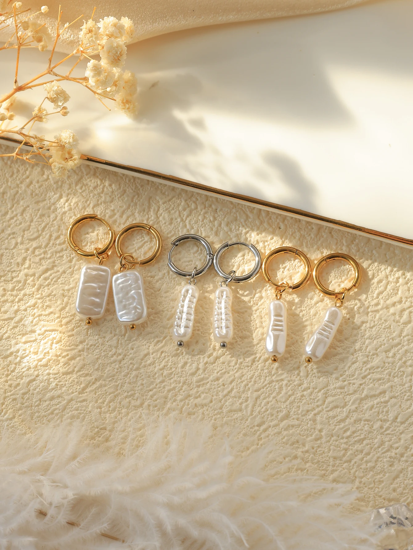 May@RZ Gold plated silver plated pearl earrings Girl Girl Party Gift Long temperament banquet jewelry
