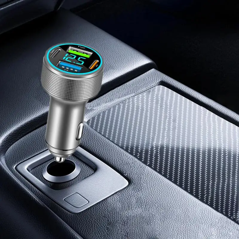 Car USB Charger Automobile Multiport C Port USB Port Cell Phone Charger Car Accessories Plug In Adapter Outlet With LED Digital