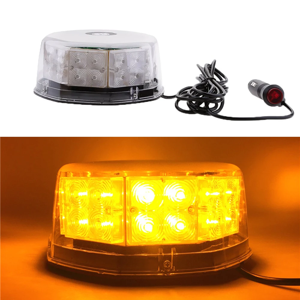 

32 LED Round Car Truck Roof Emergency Flashing light Police LED Warning Strobe lights Beacon 12V Car safety signal lamp