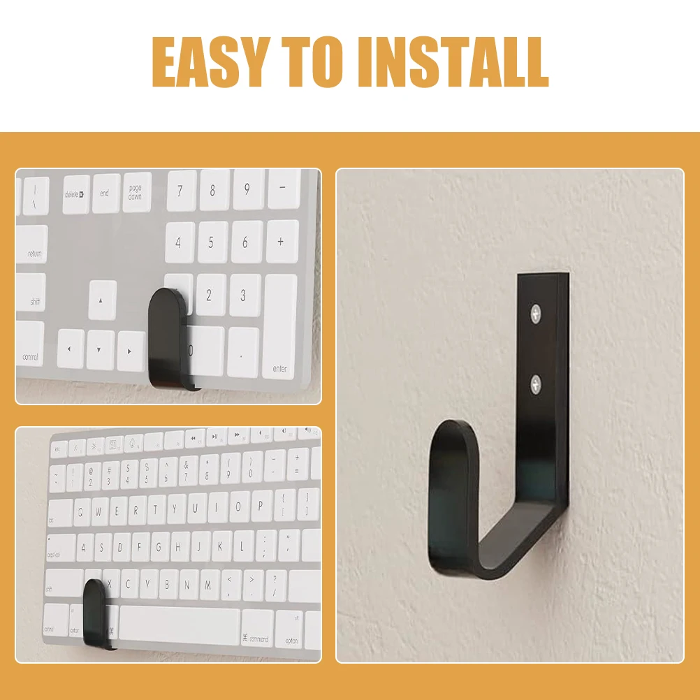 

2 Pcs Wall Keyboard Mount Acrylic Holder Compatible All Keyboards Easy Installation Storage Bracket Gaming for Desk