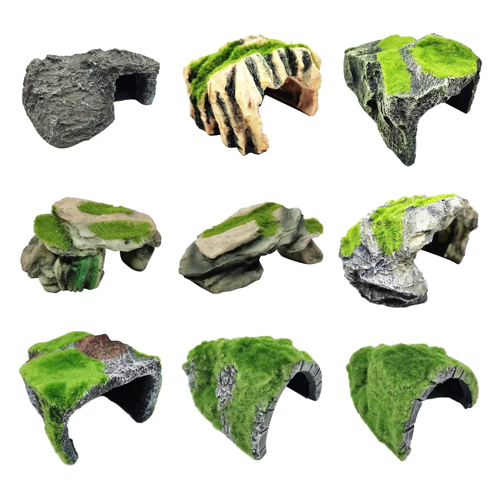 Novelty Pet Reptile Hiding Cave Decor Resin Material Pet Supplies