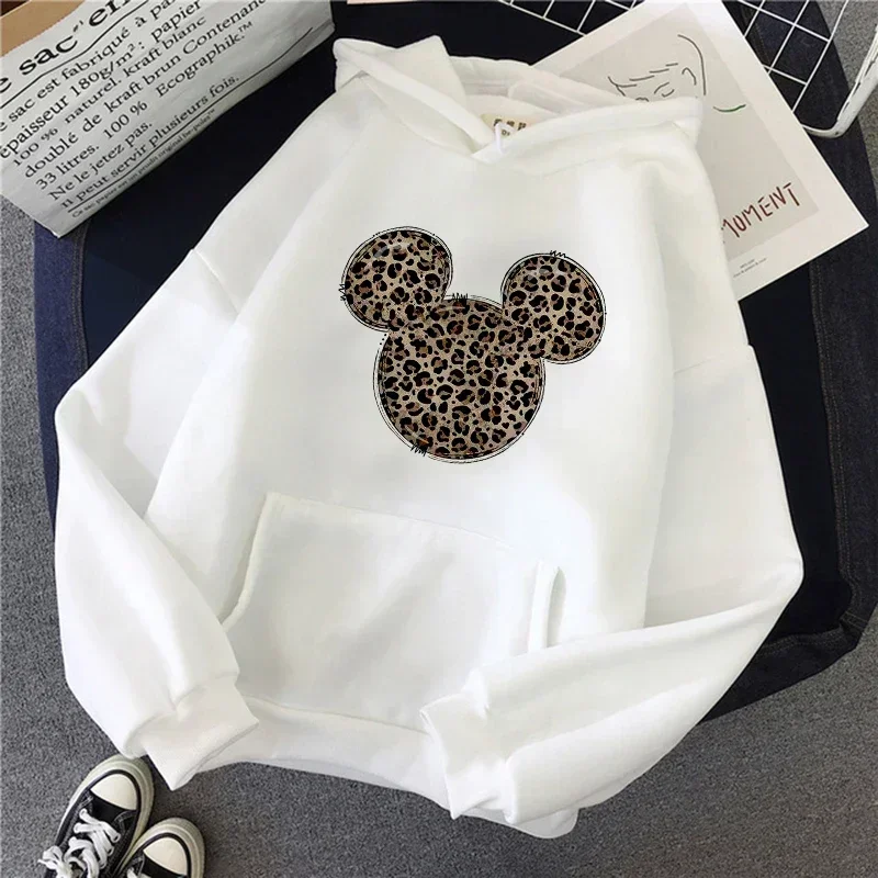 2024 New Disney Minnie Mouse Sweatshirt Clothes Mickey Hoody Top Autumn and Winter Fashion Sweatshirts Casual Y2K Women Clothing