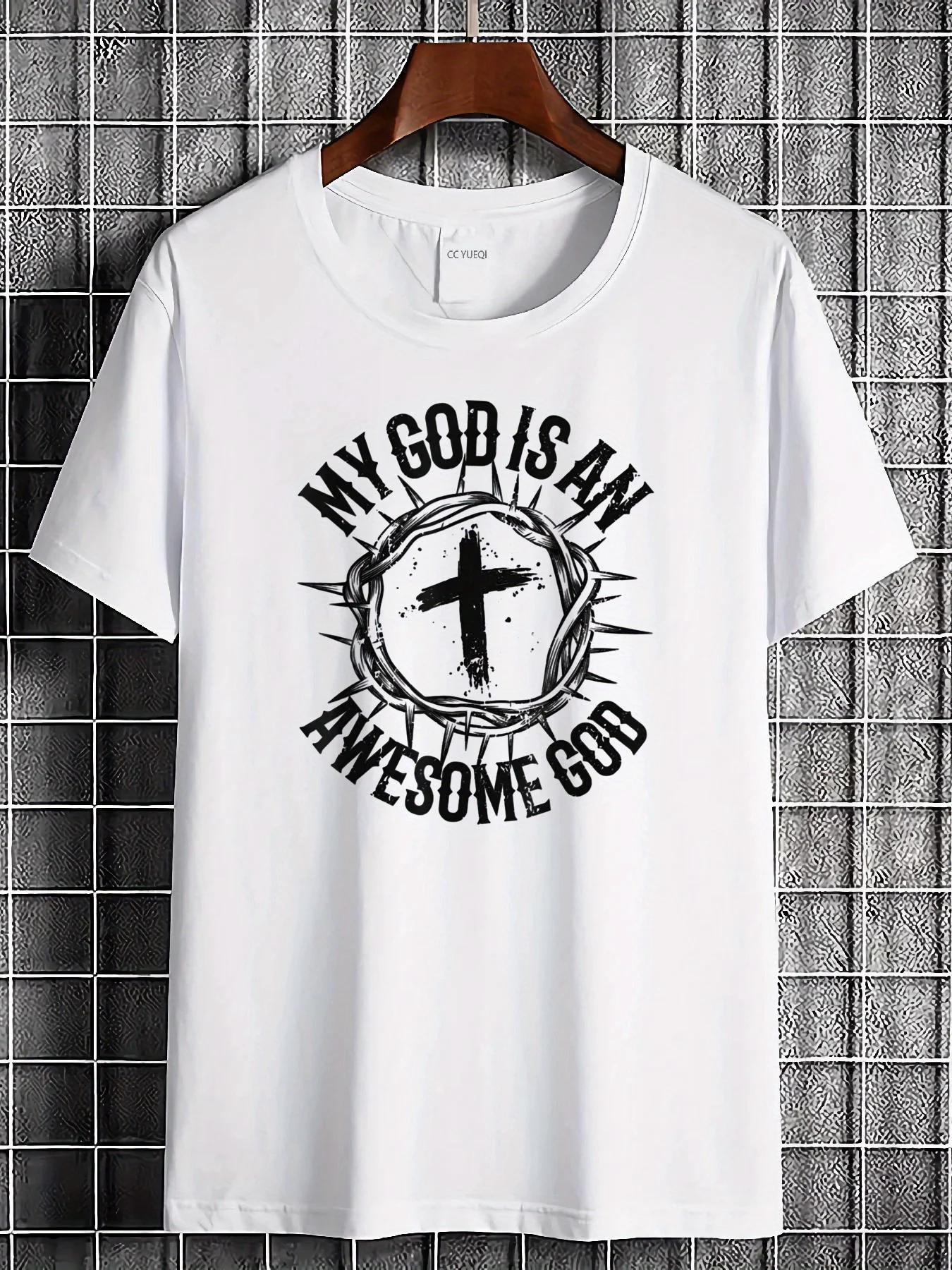 

My God Is a Wonderful God front print, men's short sleeved T-shirt