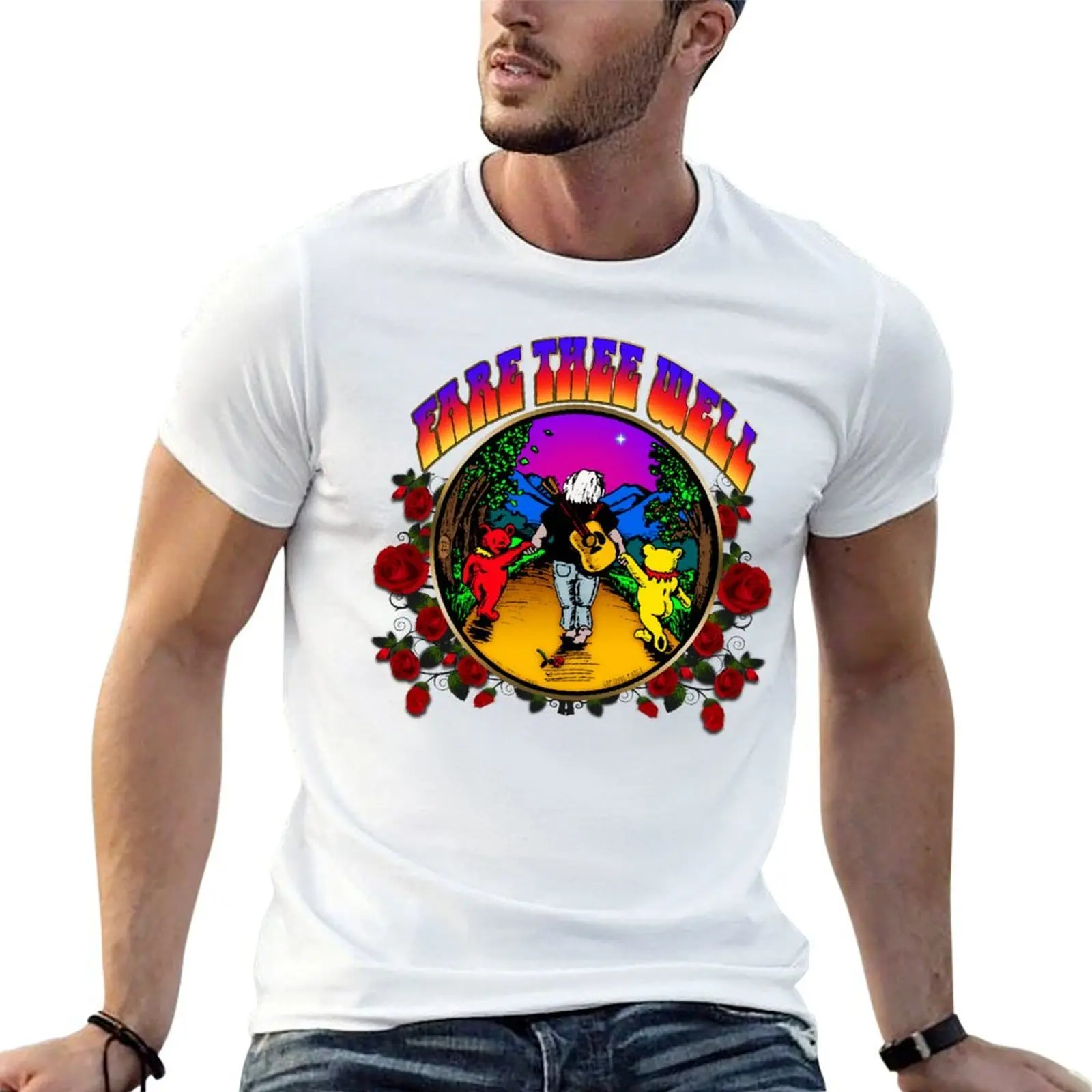 FARE THEE WELL - ROSES T-Shirt Trendy Casual Short Sleeve Shirt