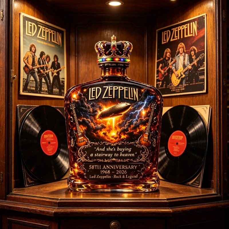 Led Zeppelin 58th Anniversary Whiskey Flask Portable Hip Flask