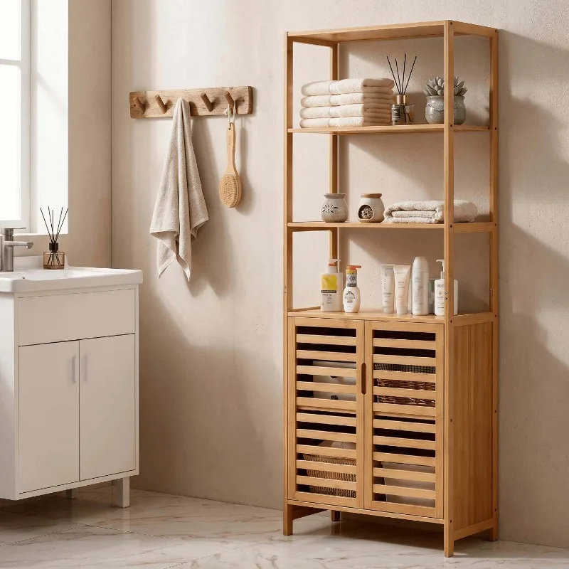 Toilet rack, bathroom toilet multi-layer household floor storage shelf