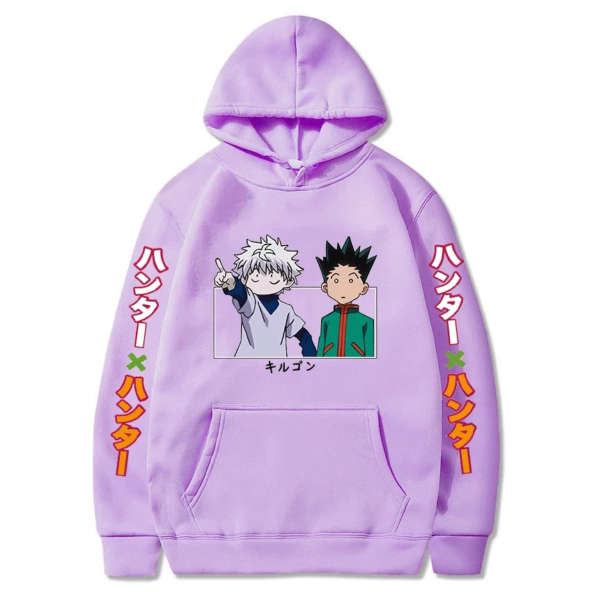 Hunter X Hunter Japan Anime Men Women Hoodies Harajuku Gon Killua Print Plus Size Sweatshirt Unisex Autumn Winter Streetwear