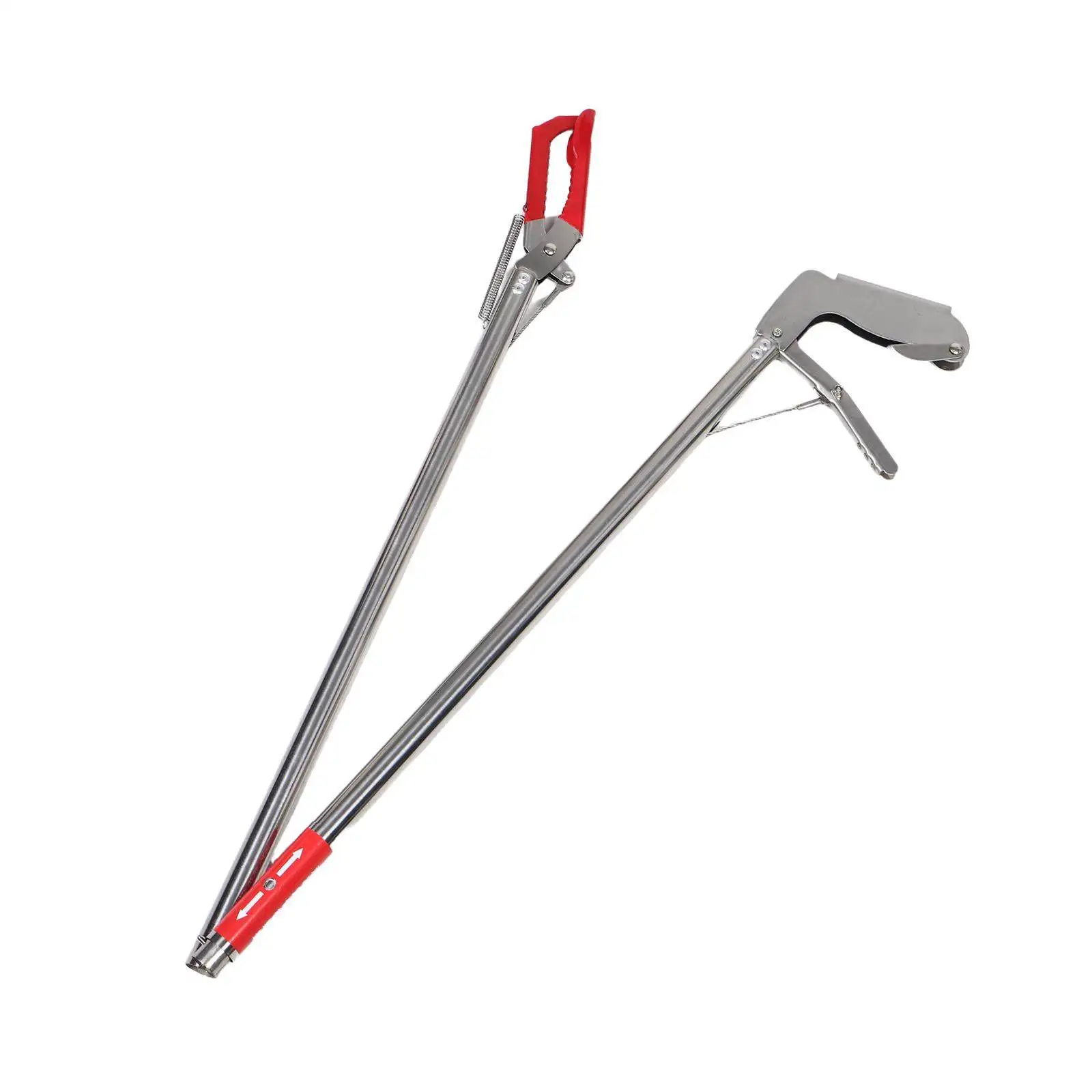 47 Inch Stainless Steel Snake Clamp Foldable Grabber Tool Non Slip Handle Reptile Picker Trash Fireplace Log Grabber