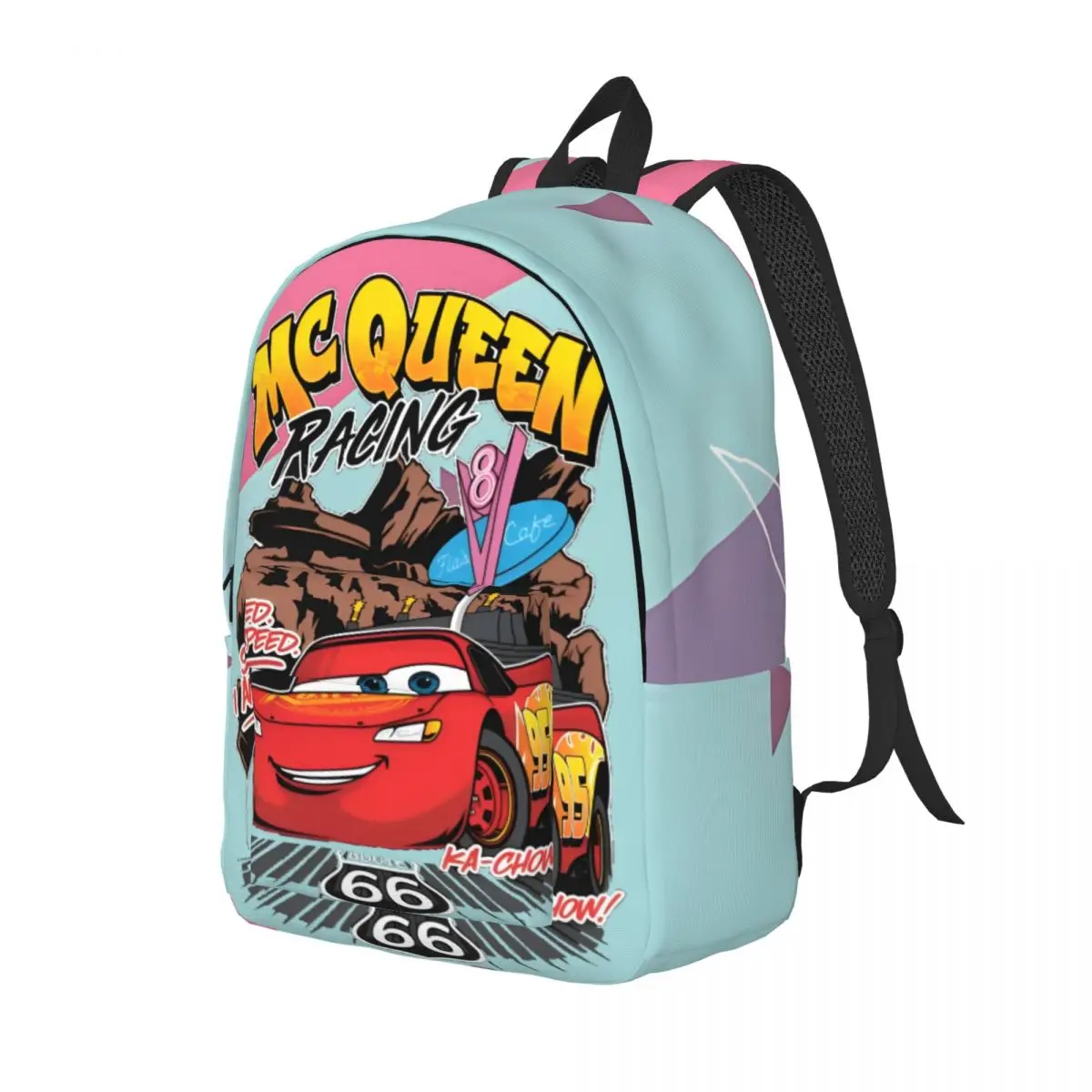 Lightning Mcqueen Sticker Schoolbag lightning mcqueen Preschool Light Camping Birthday Retro Washable Kindergarten Bag