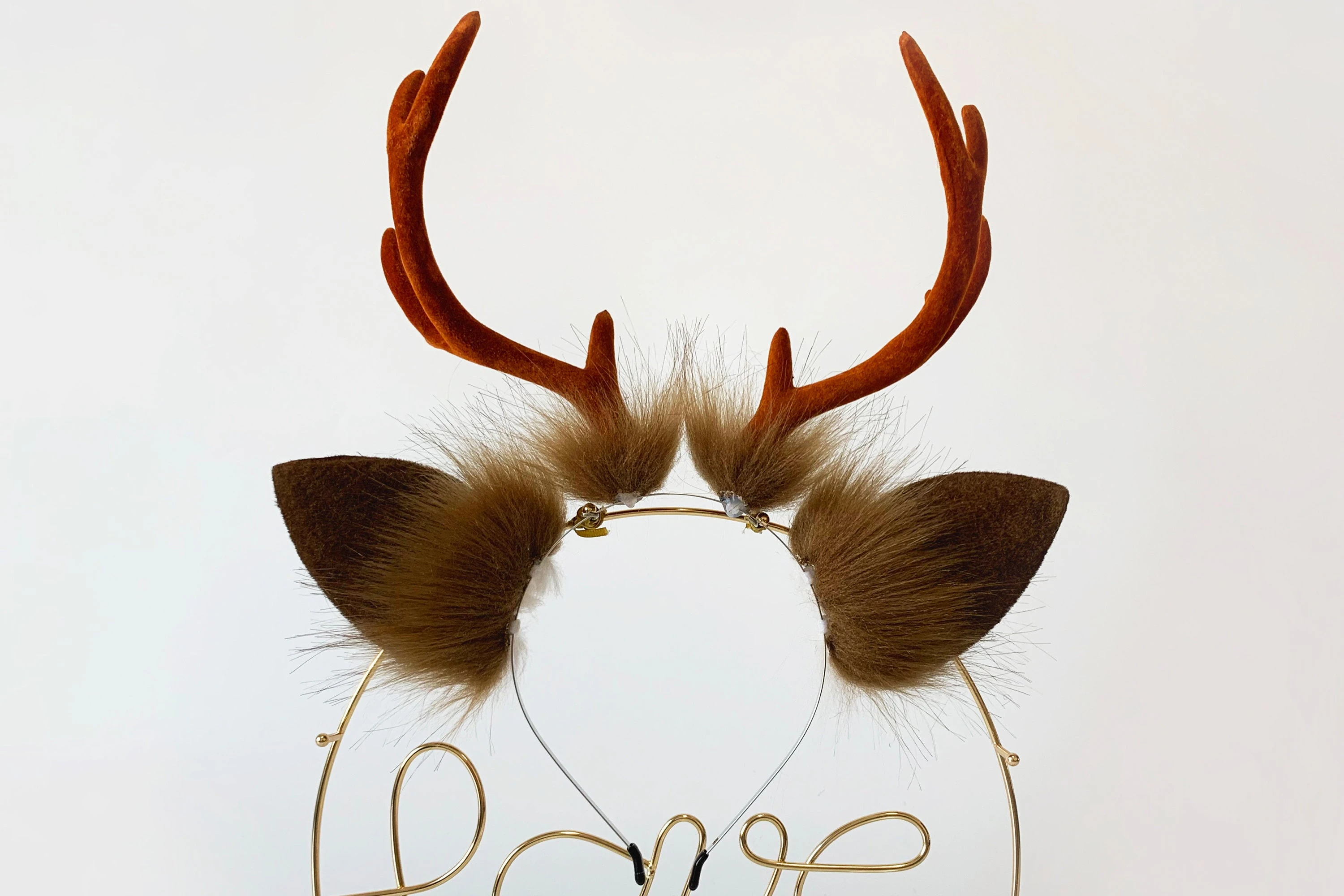 Cute brown deer ears and tail set, cosplay costume, animal ears headband, faux fur tail, Halloween accessories, anime convention 4
