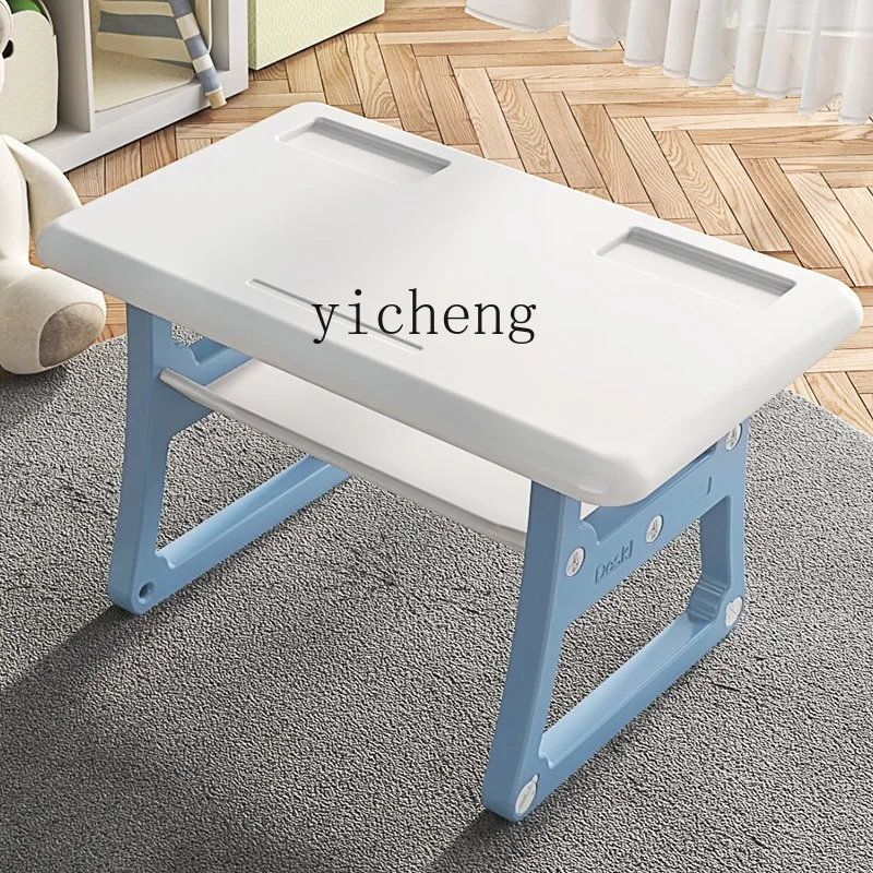 Tqh Children's Learning Table and Chair Suit Foldable Baby for Kindergarten Toy Table Draw and Write