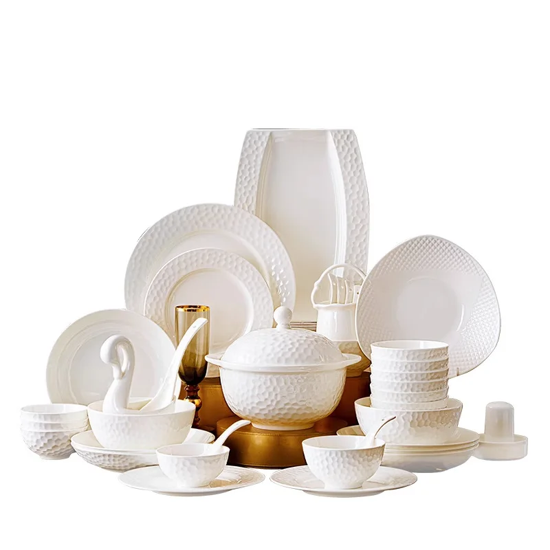 

Ceramics, tableware, dish set, household, color pure white, water cube