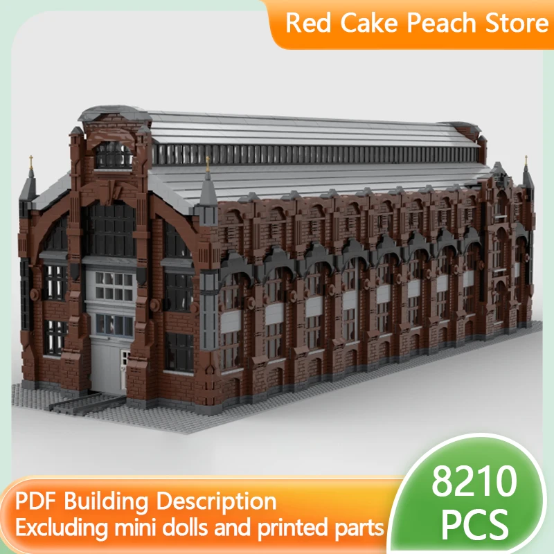 

Модель City Street View MOC, строительные кирпичи, железная дорога, электростанция, модульная технология, детские праздничные подарки, сборные игрушки, костюм