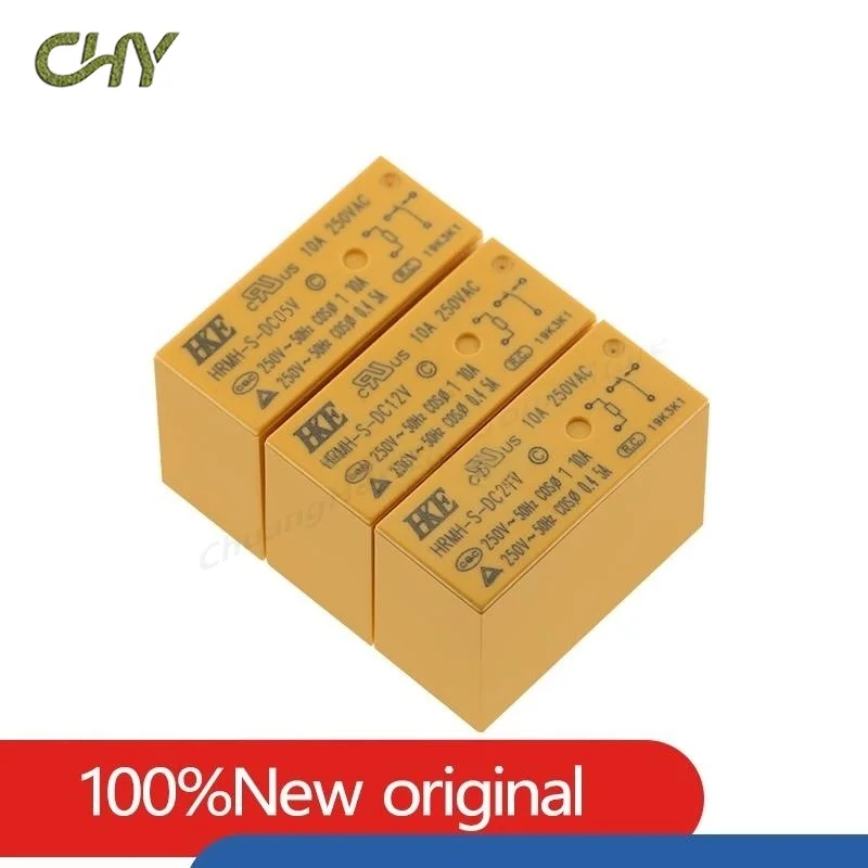HKE Power Relay HRMH HRM1H S DC5V DC12V DC24V HRM2H-S-DC5V 12V 24V 5PIN 6PIN 5A 8A 16A Replaceable SMIH-05 12VDC-SL-A C