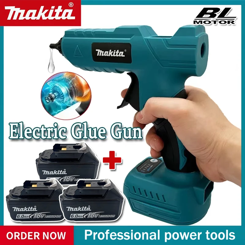 

Беспроводной электрический ручной клеевой пистолет Makita для ремонта и DIY, термопистолет для сварки, с насадкой против ожогов, для аккумулятора 20В