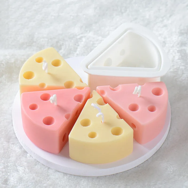 Cheese shaped silicone candle mold, mousse cake mold, soap mold, chocolate bubble pastry equipment