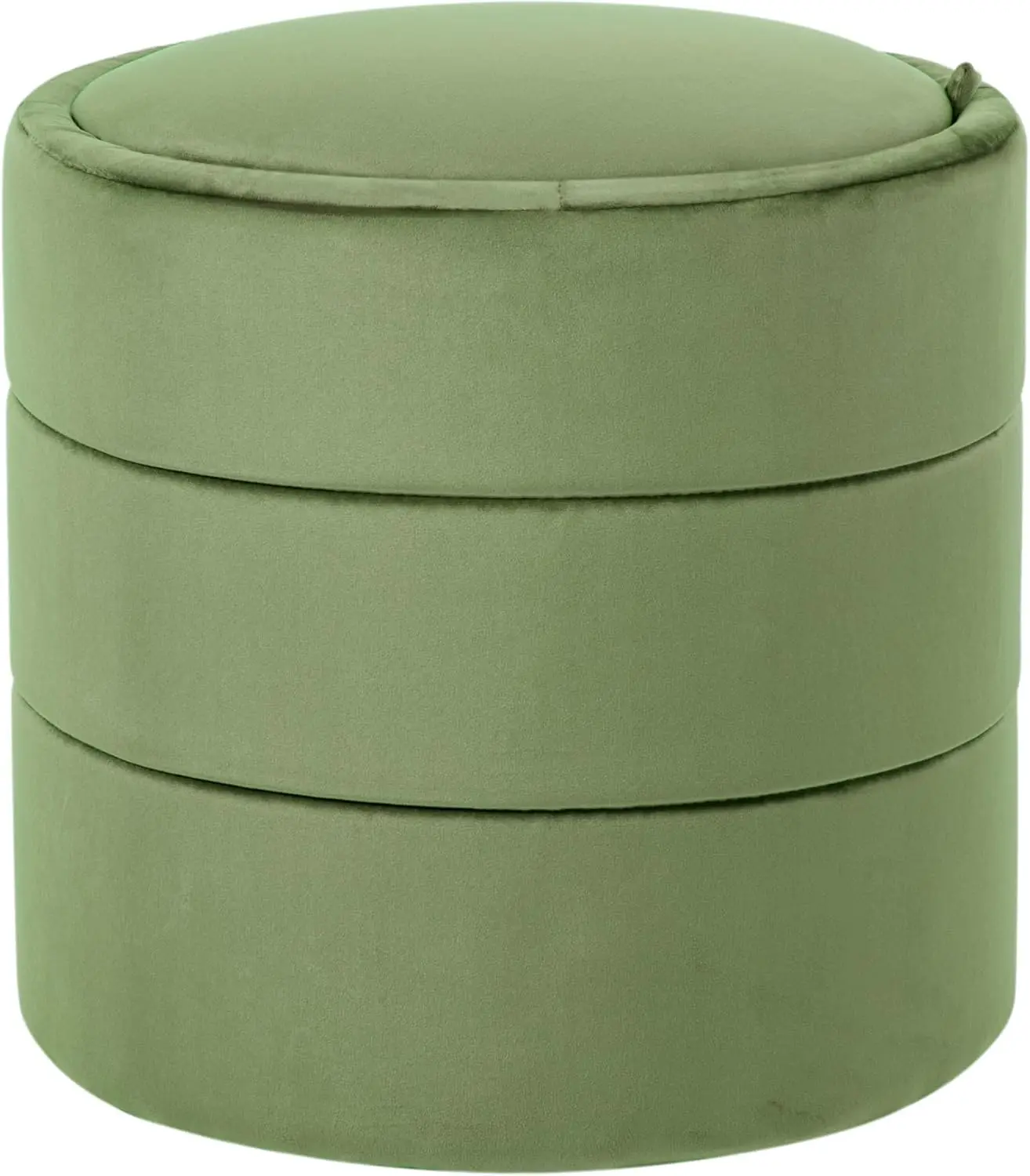 

Storage Round Ottoman With Removable Lid Home Décor|Upholstered Round Velvet Foot Rest Ottoman -Green Velvet