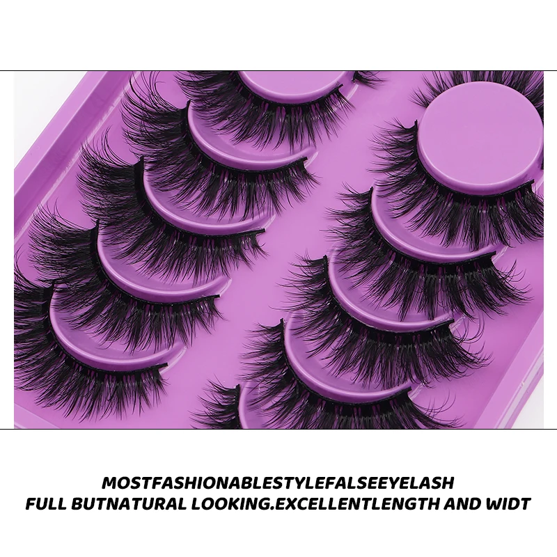 DINGSEN 6 Paar 3D 5D natürliche Wimpern farbige braune Wimpern Volumenwimpern Frau Make-up falsche Wimpernverlängerung – Detail 3