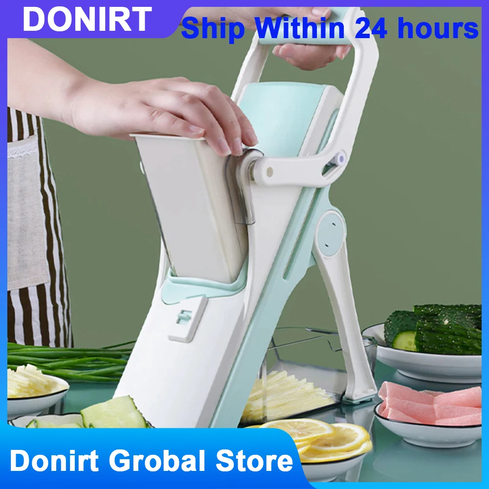 

Donirt 5 in 1 Vegetable Cutter Mandoline Slicer Manual Food Chopper Fruit Potato Cucumber Carrot Meat Slicer Shredder Safe Slice