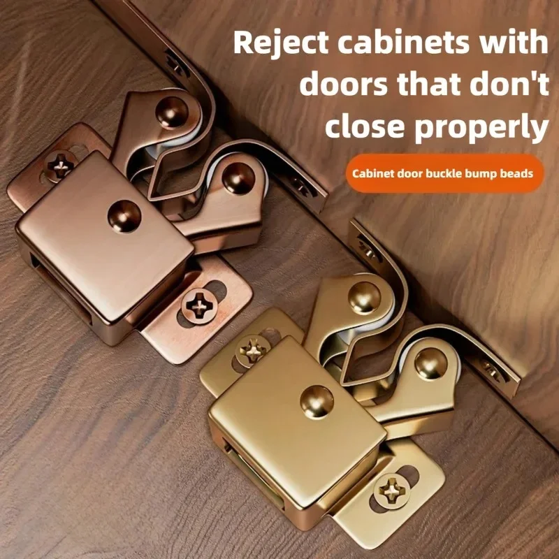 Magnetic Dual Wheel Spring Fixed Wardrobe Door Buckle, Press Type Touch Bead Lock