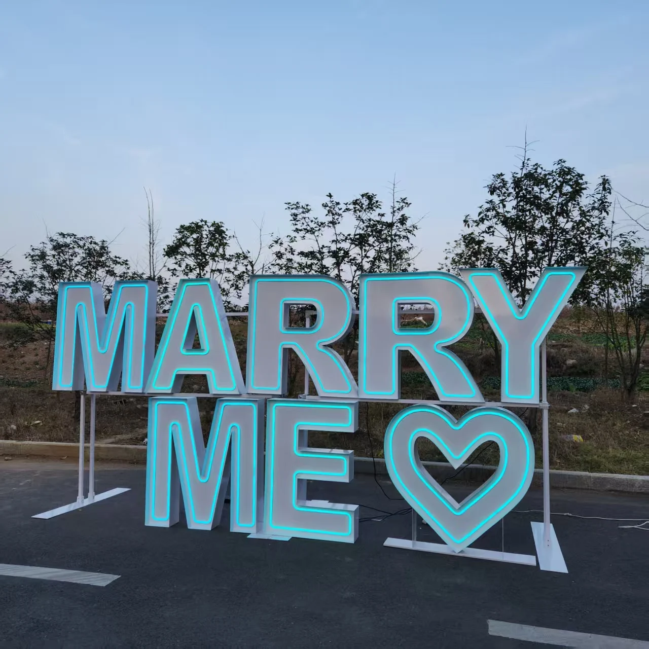 MARRY ME Metal RGB LED Neon Signage 3ft 4ft 5ft Marquee Letters Number Lights For Wedding Prom Party Supplies Event Rental Decor