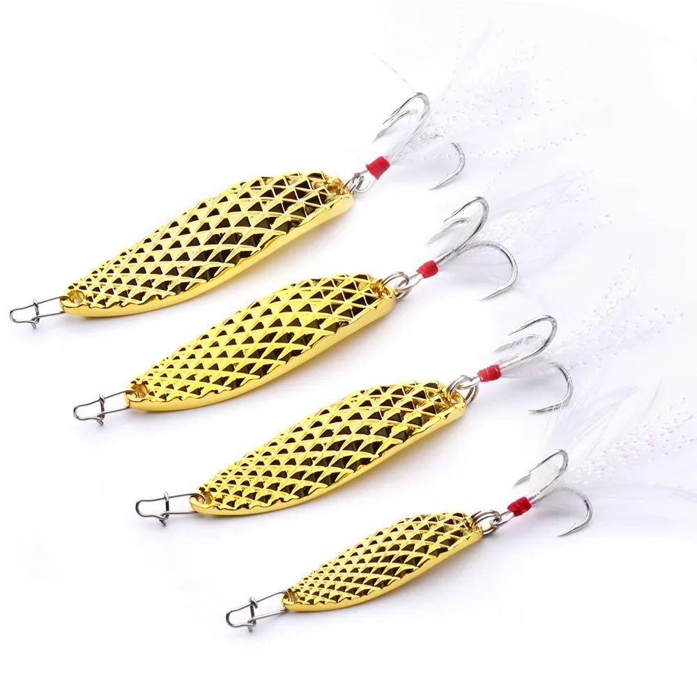 1 Pc Metal Spoon Spinner Fishing Lure 7g 10g 15g Golden Silvery Artificial Hard Bait Isca Bass Lures Fishing Tackle