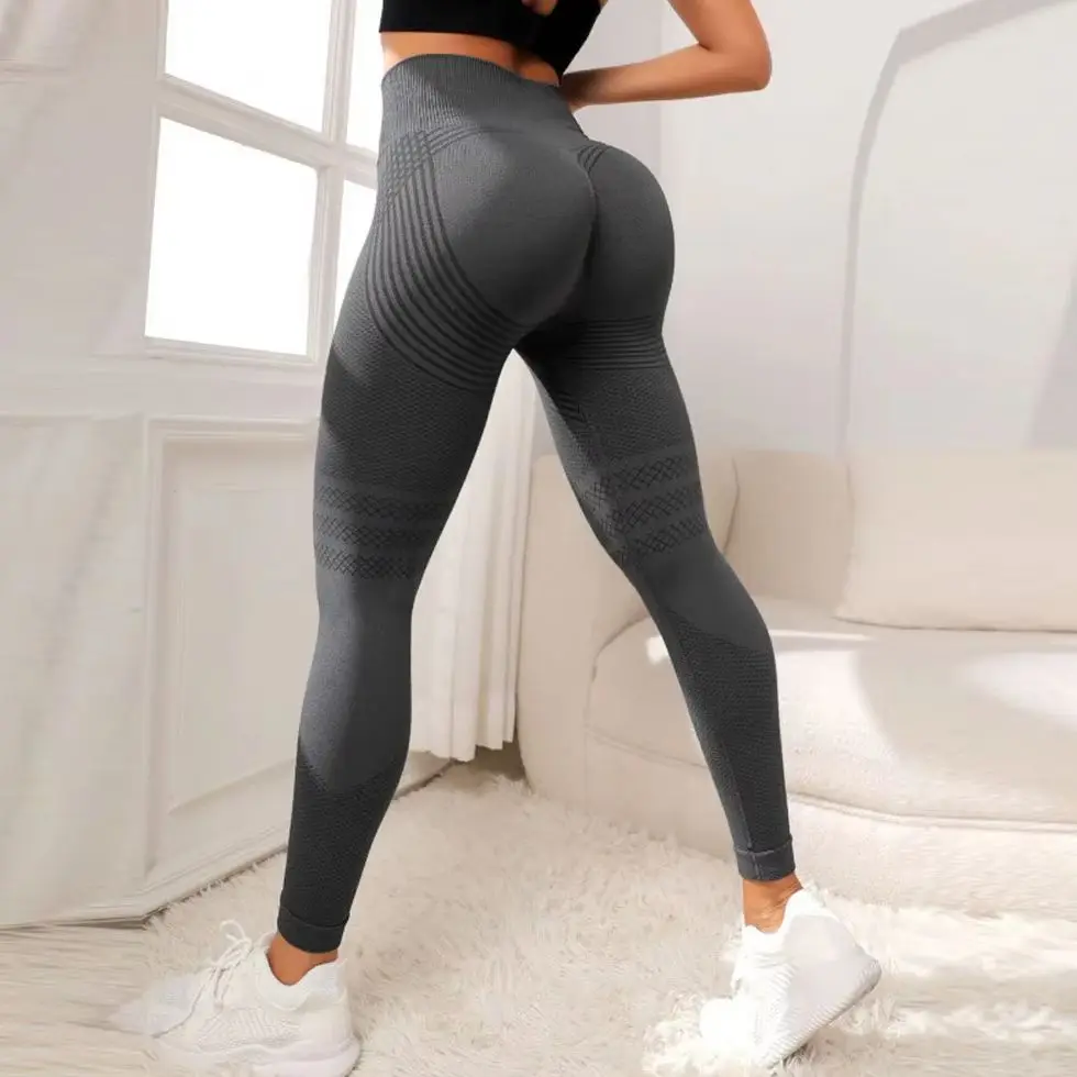 Women Yoga Leggings High Waist Butt Lift Workout Pants Elastic Training Slim Fit Gym Running Fitness Sport Tights