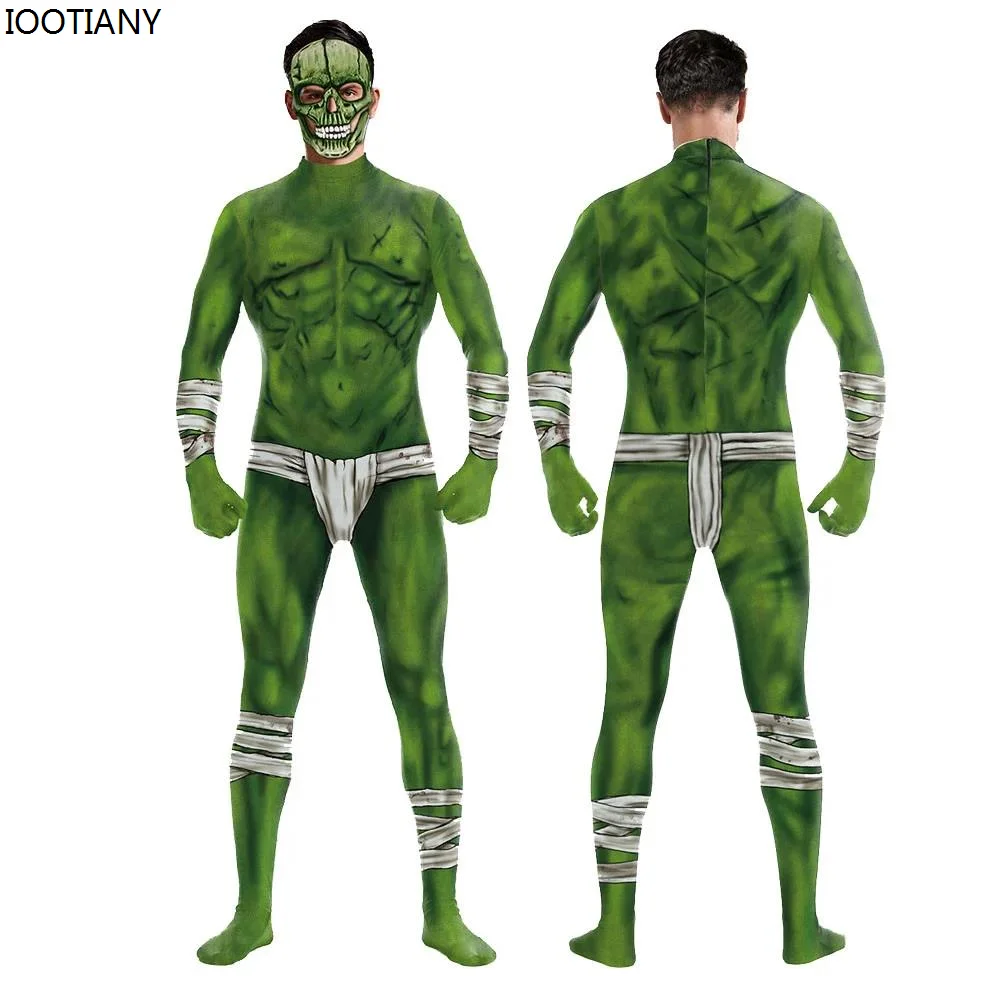 

IOOTIANY Green Muscles Weird 3D Print Sexy Bodysuits Women/Men Long Sleeve Cosplay New Party Tight Jumpsuits 2024