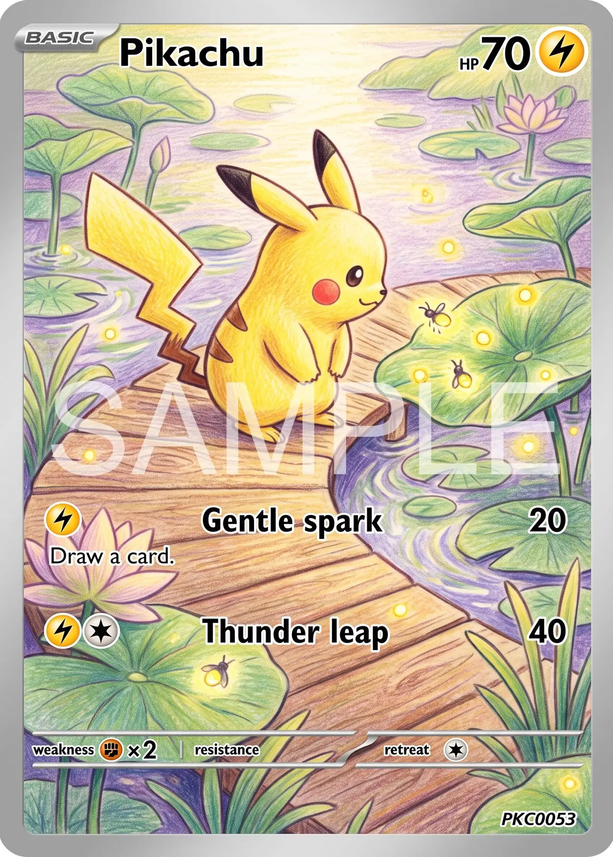 7Pcs PKM Cards PTCG Colored Pencil Storybook Style Gengar Greninja Bulbasaur Rowlet Gardevoir Sylveon Art Collection Cards PTCG