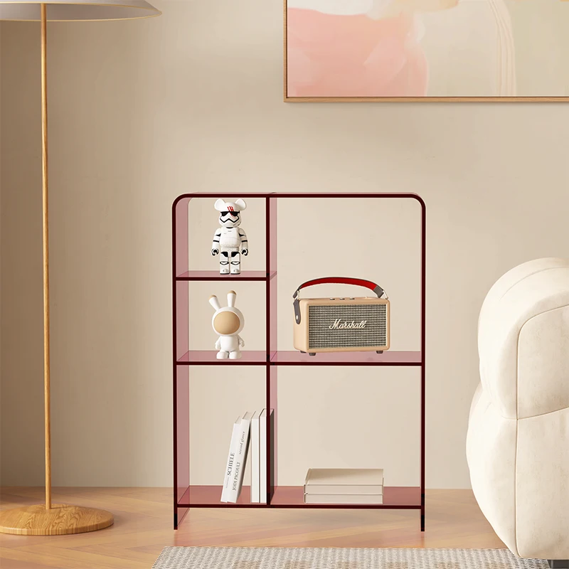 

Light luxury acrylic bookshelf transparent display floor-to-ceiling display shelf shelf living room multi-layer storage small ca