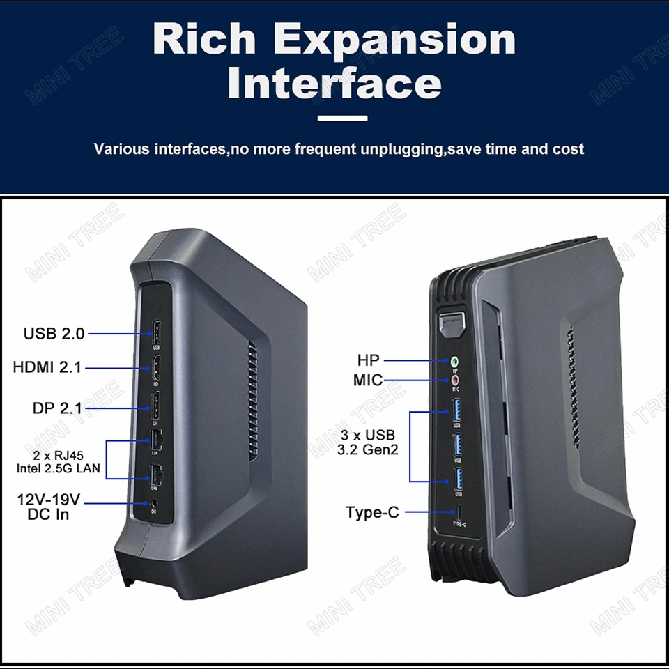 인텔 코어 울트라7 155H/165H 미니 PC 32GB DDR5 1TB NVME 윈도우11 미니 게이밍 PC Arc 그래픽 데스크탑 미니 컴퓨터 썬더볼트 4