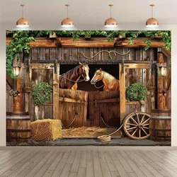 West Texas cowboy horse barn decoration background cloth, party decoration background photo props