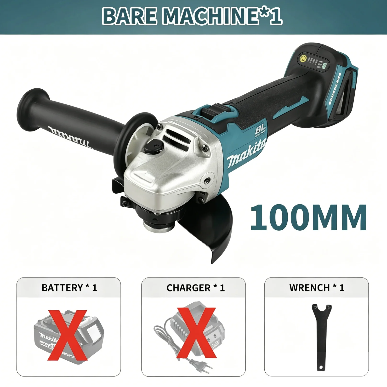 Makita DGA506 18V 125mm Oplaadbare haakse slijpmachine Elektrische polijstmachine Borstelloze metaalslijp- en snijmachine
