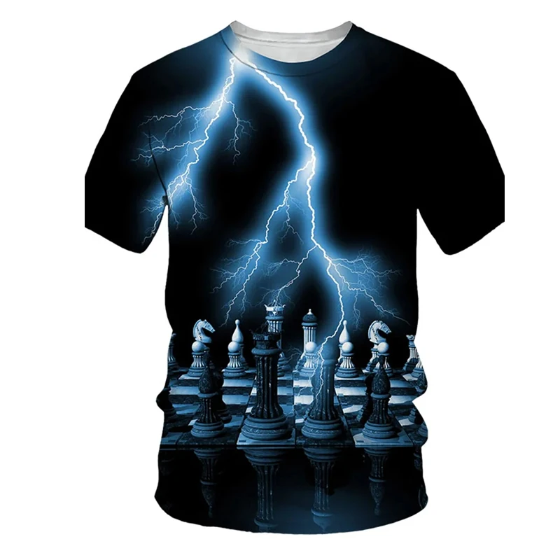 Summer Chess 3D Print T-Shirts Men Woman Fashion Streetwear O-Neck Casual Short Sleeve T Shirt Harajuku Kids Tees Tops Clothing