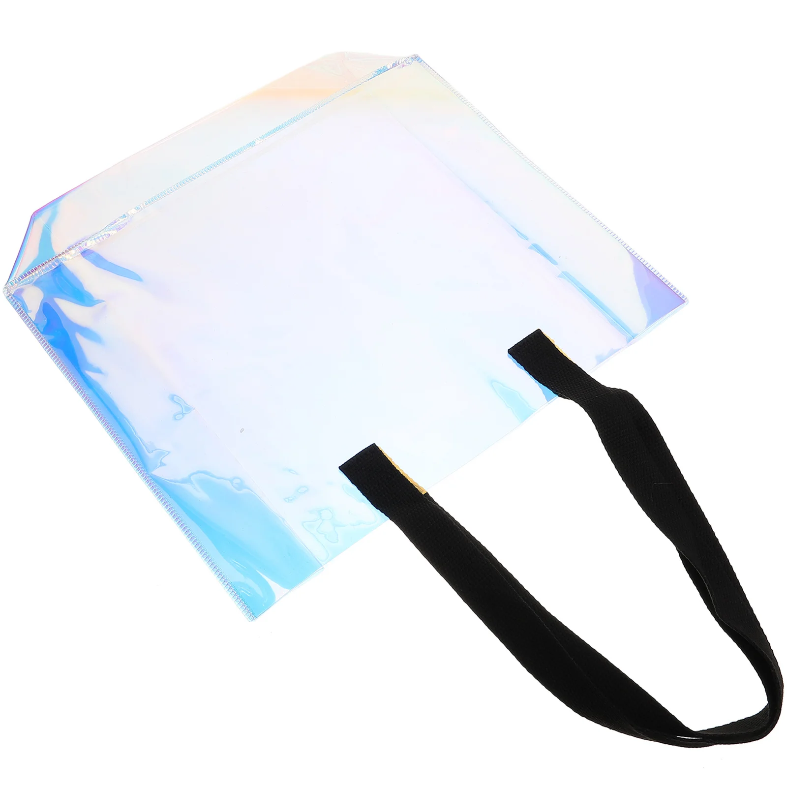 PVC iriserende regenboog draagtas waterdichte handtas met comfortabele handgrepen grote capaciteit voor strandsport winkelen cadeau