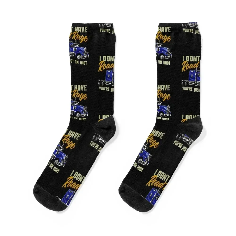 

I Don't have Road Rage You're just an Idiot Socks with print hiking aesthetic Boy Child Socks Women's